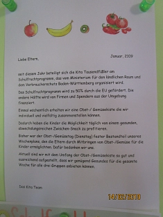 Elternbrief © Kindergarten Tausendfüßler